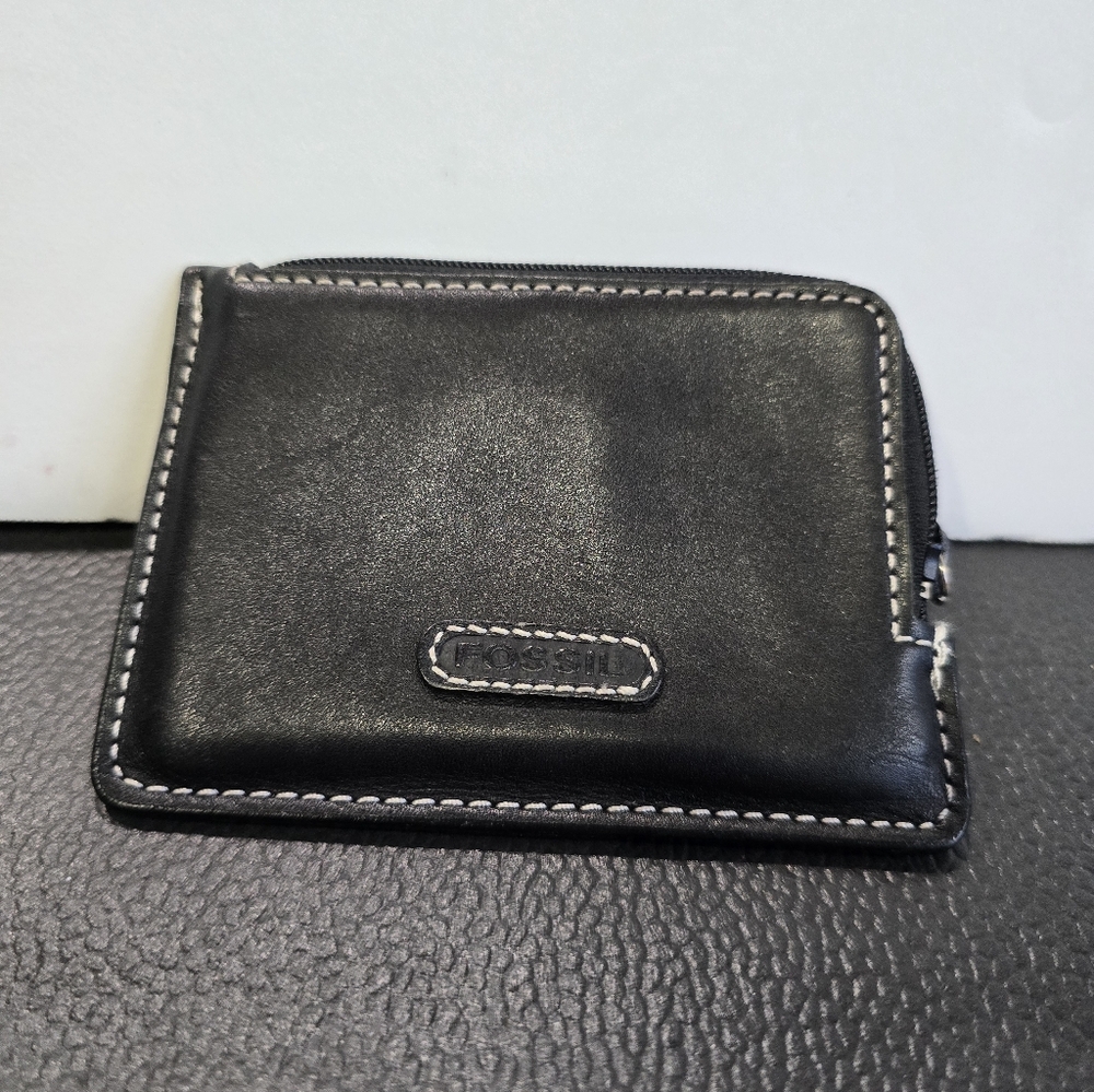 Fossil Leather Id Coin Wallet